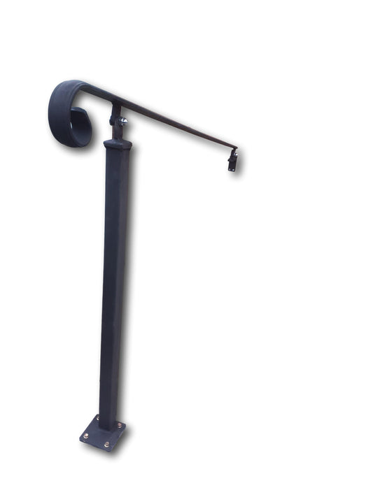 Wrought Iron Style Handrail With One Bolt Down Post - Amon - Descending - 0.8m - 2m