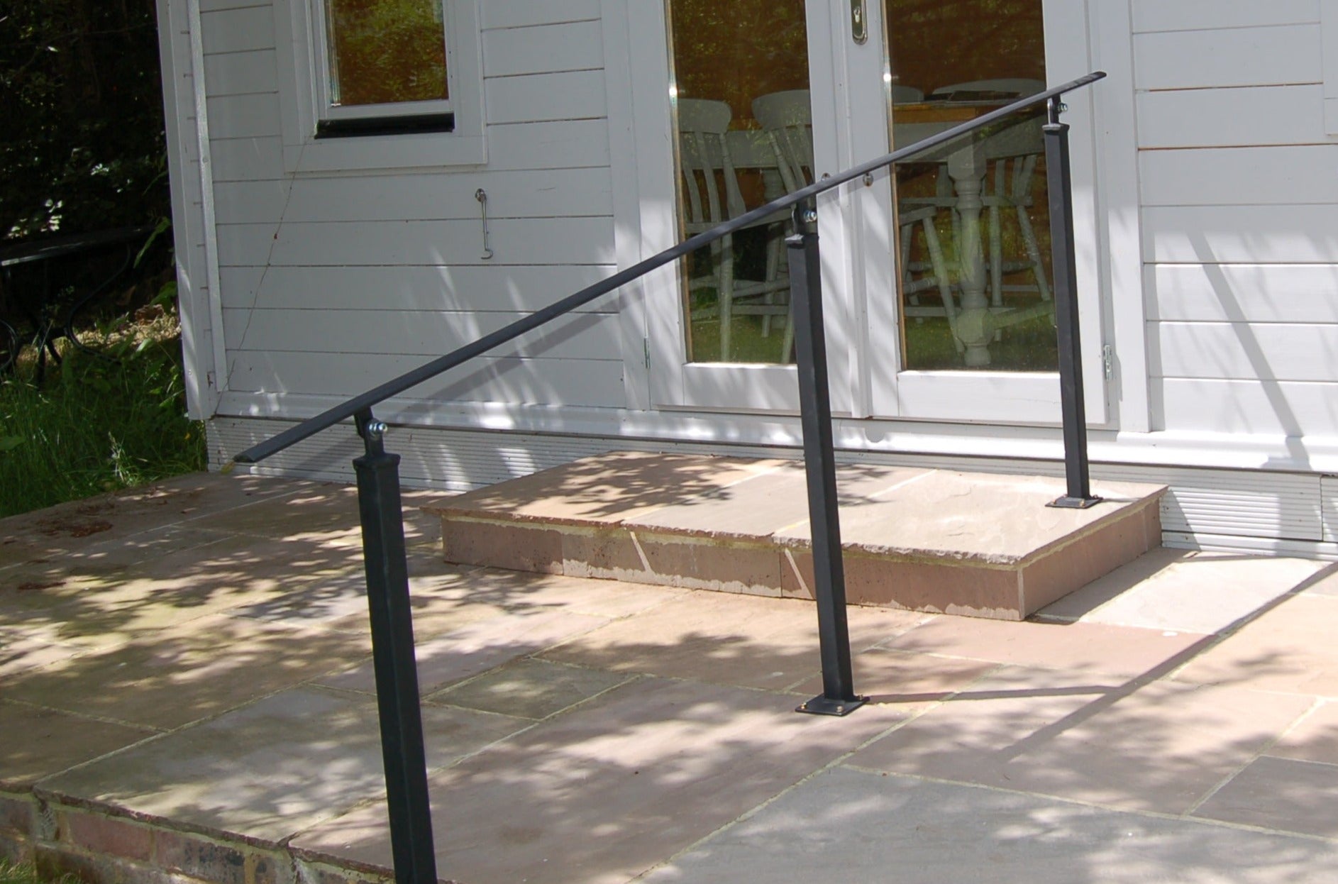 Wrought Iron Metal Handrail on Three Posts - Atara - 2.6m - 4m