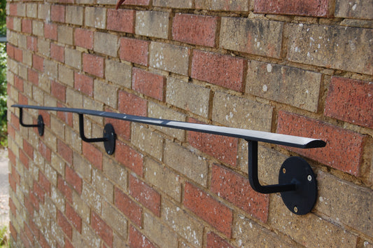 Wrought Iron Metal Wall Mounted Handrail Railing - Atara - 2.2m - 5.6m