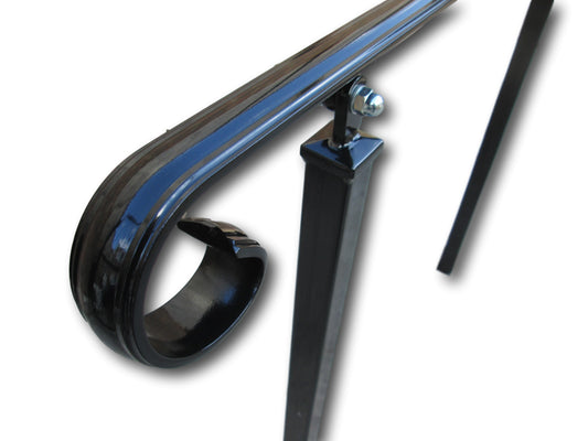 Wrought Iron Metal Handrail on Four Side Bolt Posts - Amon - 4.1m - 5.4m