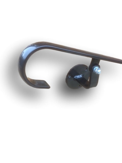 Wrought Iron Style Ozias Handrail With One Concrete In Post and Side Bracket