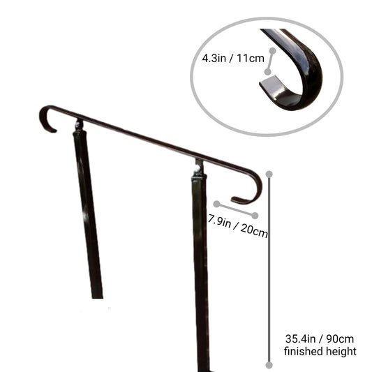 Wrought Iron Style Ozias Handrail on Two Concrete in Posts - Adjustable