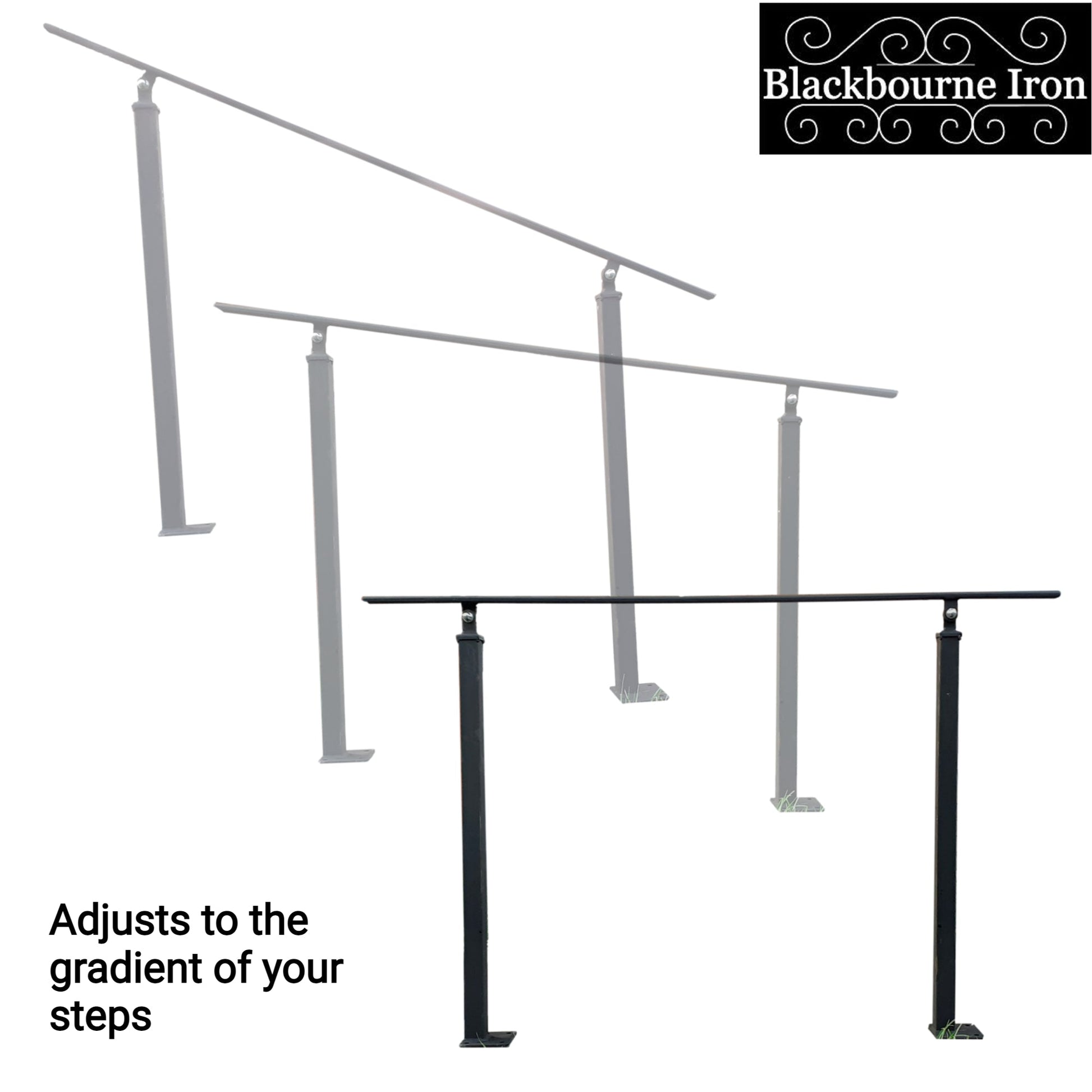 Atara Wrought Iron Handrail on Two Bolt Down Posts