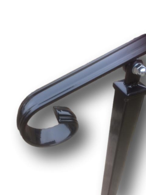 Amon Wrought Iron Metal Handrail on Three Side Bolt Posts