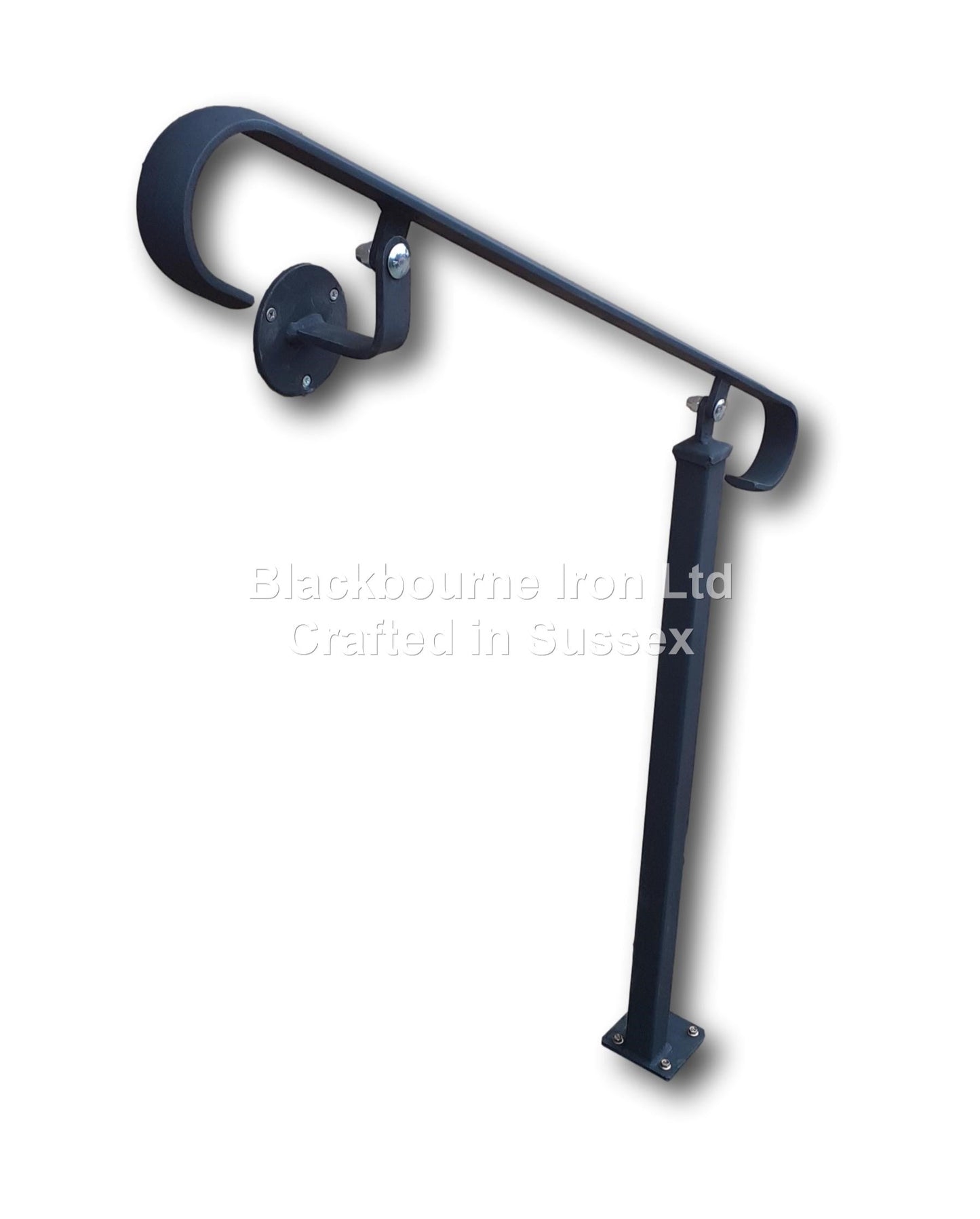 Wrought Iron Style Handrail With One Bolt Down Post and Side Bracket