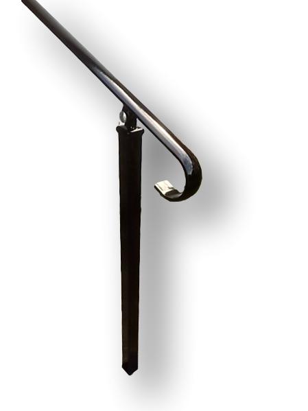 Wrought Iron Style Exterior Handrail Railing With One Concrete In Post - Ozias - 0.8m - 2.2m