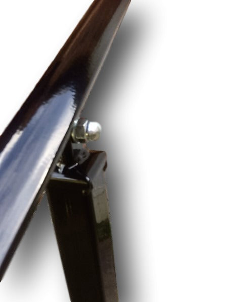 Wrought Iron Metal Handrail on Four Side Bolt Posts - Plain bar - 4.1m - 5.6m