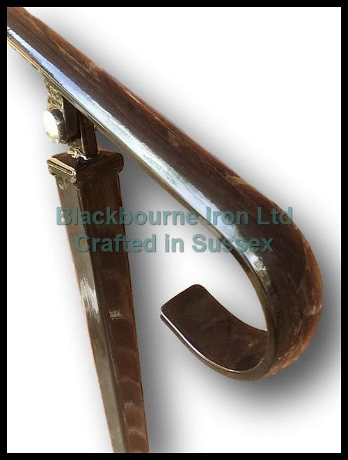 Wrought Iron Style Handrail With One Bolt Down Post and Side Bracket