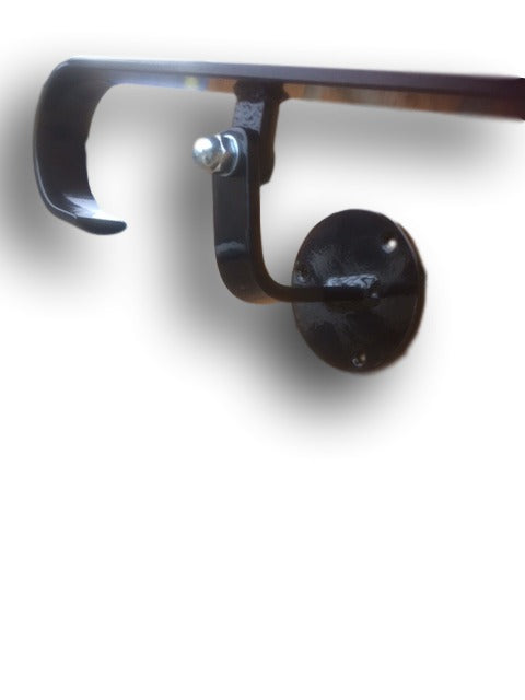Wrought Iron Style Ozias Handrail With One Concrete In Post and Side Bracket