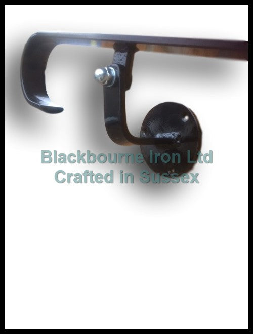Wrought Iron Style Handrail With One Bolt Down Post and Side Bracket