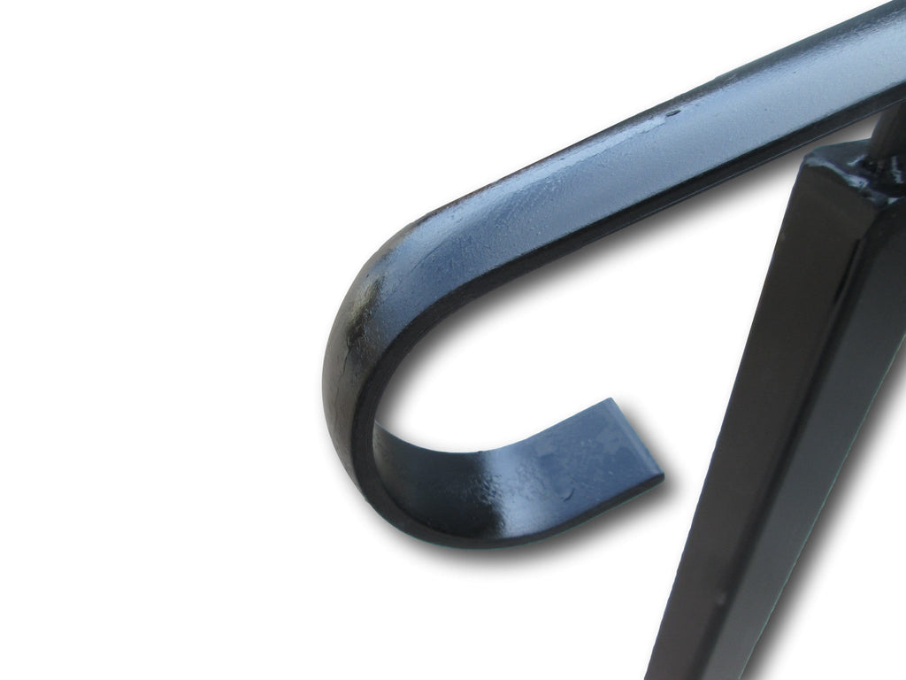 Wrought Iron Metal Handrail on Two Posts (one bolt down, one concrete in)- Ozias - 1m-2.4m