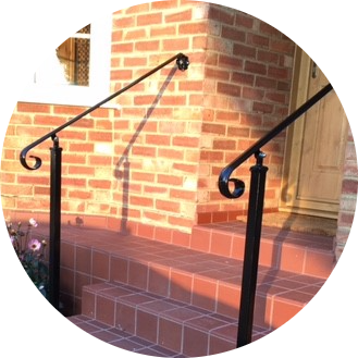 Wrought Iron Style Metal Handrail Railing With One Bolt Down Post - Amon - 0.8m - 2.2m