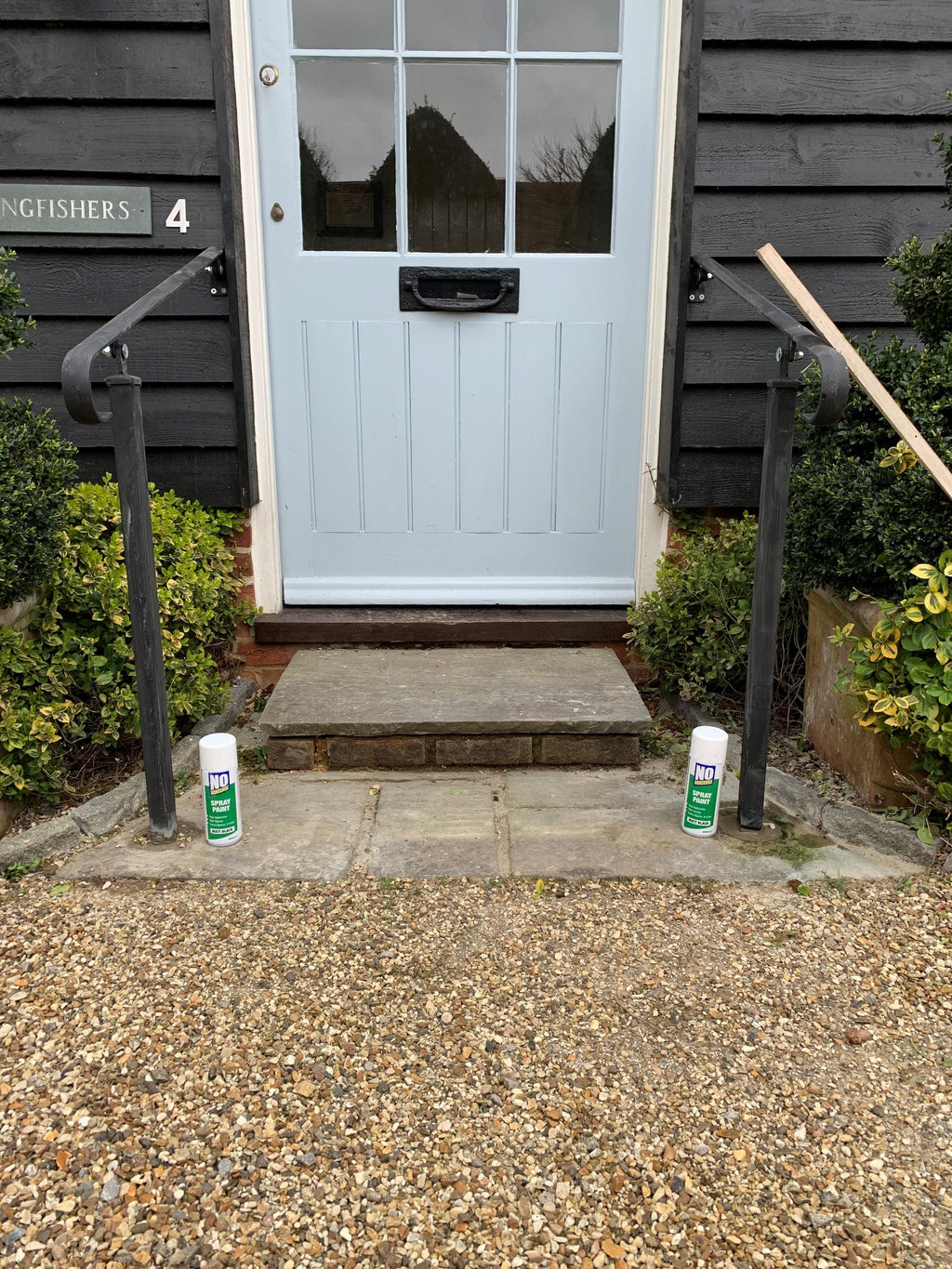 Wrought Iron Style Exterior Handrail Railing With One Bolt Down Post - Ozias - 0.8m - 2.2m